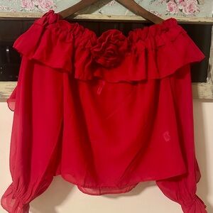 Live 4 Truth Red Off-Shoulder Blouse